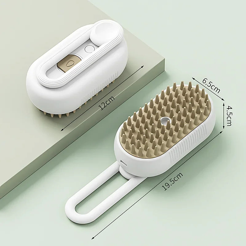 Steam Pet Grooming Brush – Self-Cleaning Electric Deshedding Brush for Dogs & Cats