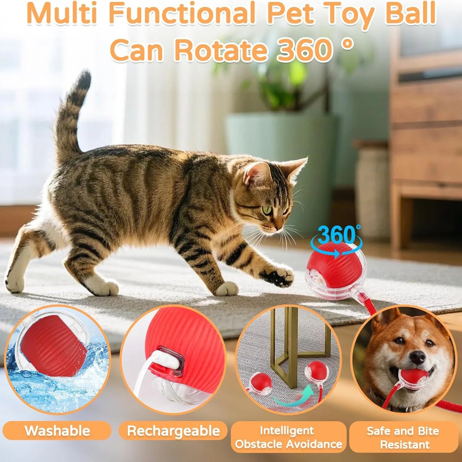Dog Cat Interactive Ball Toy Automatic